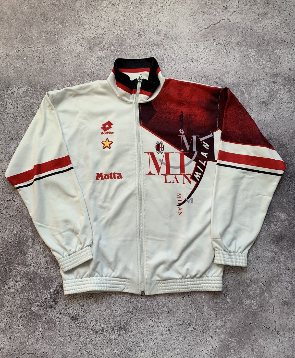 Lotto Sport 🔥GRAIL AC MILAN 1993/94 TRACK TOP SOCCET JACKET LOTTO Size US L / EU 52-54 / 3 - 1 Thumbnail