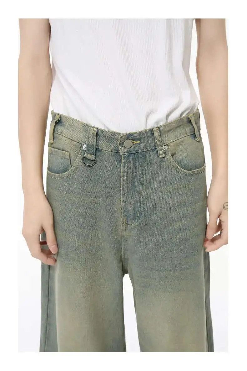 Japanese Brand Gray Wide Leg Washed Baggy Jeans Denim Size US 30 / EU 46 - 5 Thumbnail