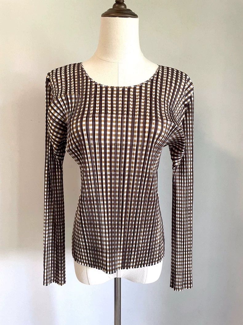 Issey Miyake Issey Miyake size:3 Brown bamboo long-sleeved top Size M / US 6-8 / IT 42-44 - 2 Thumbnail
