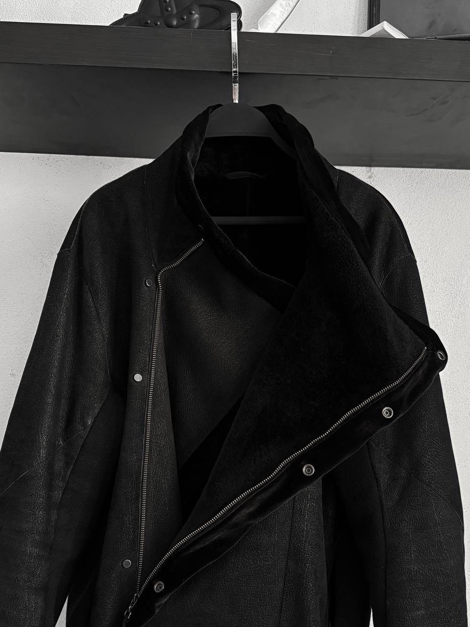 Emporio Armani FW2011 Emporio Armani Leather Asymmetric Jacket Size US XL / EU 56 / 4 - 5 Thumbnail