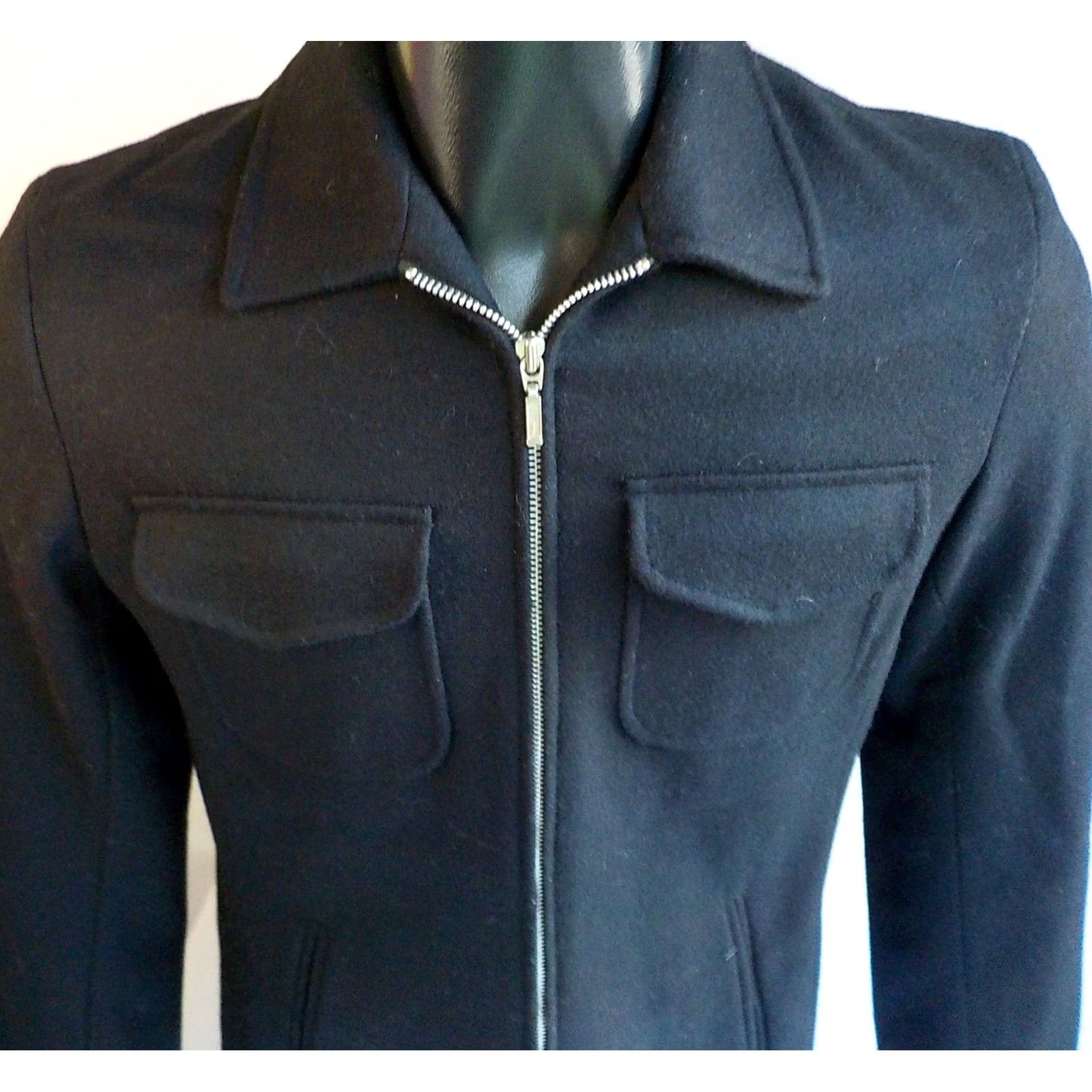 J.Crew J.CREW Full Zipper Jacket Black Wool Blend SZ SMALL Womens Military Jacket Size S / US 4 / IT 40 - 2 Thumbnail