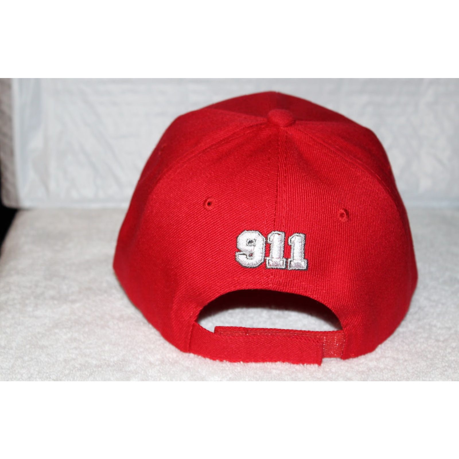 Vintage CALI Baseball Cap Red Pistol Theme We Don't Dial 911 Velcro Adjustable Men One Size Adjustable Cap Size ONE SIZE - 3 Thumbnail