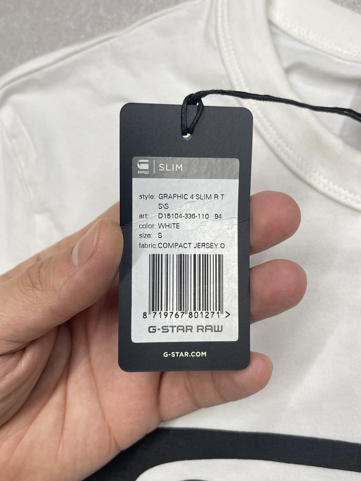 G-Star New G Star Raw Graphic 4 Slim T Shirt White Big Logo Size S Size US S / EU 44-46 / 1 - 7 Thumbnail