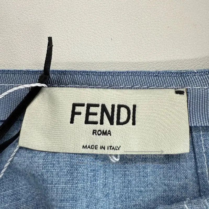 Fendi Fendi Light Blue Cotton Skirt for Women . Size 23" - 4 Thumbnail