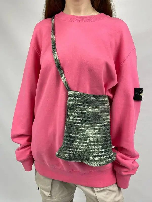 Japanese Brand Handmade Knit Crochet Bag Avant Garde Vintage Style Size ONE SIZE - 3 Thumbnail