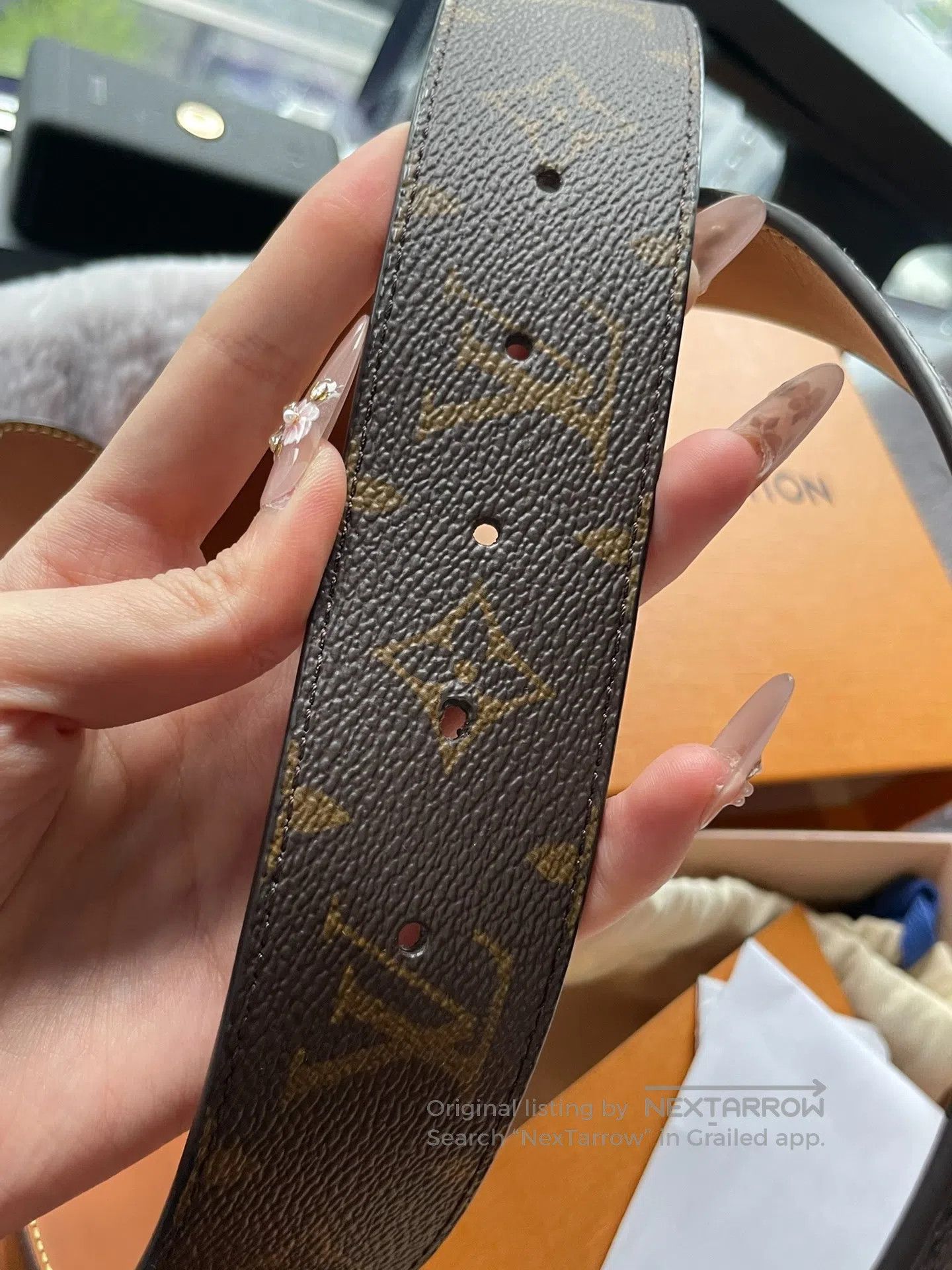 Louis Vuitton Louis Vuitton size 95 Brown Monogrammed Gold Buckle Belt| Size ONE SIZE - 6 Thumbnail
