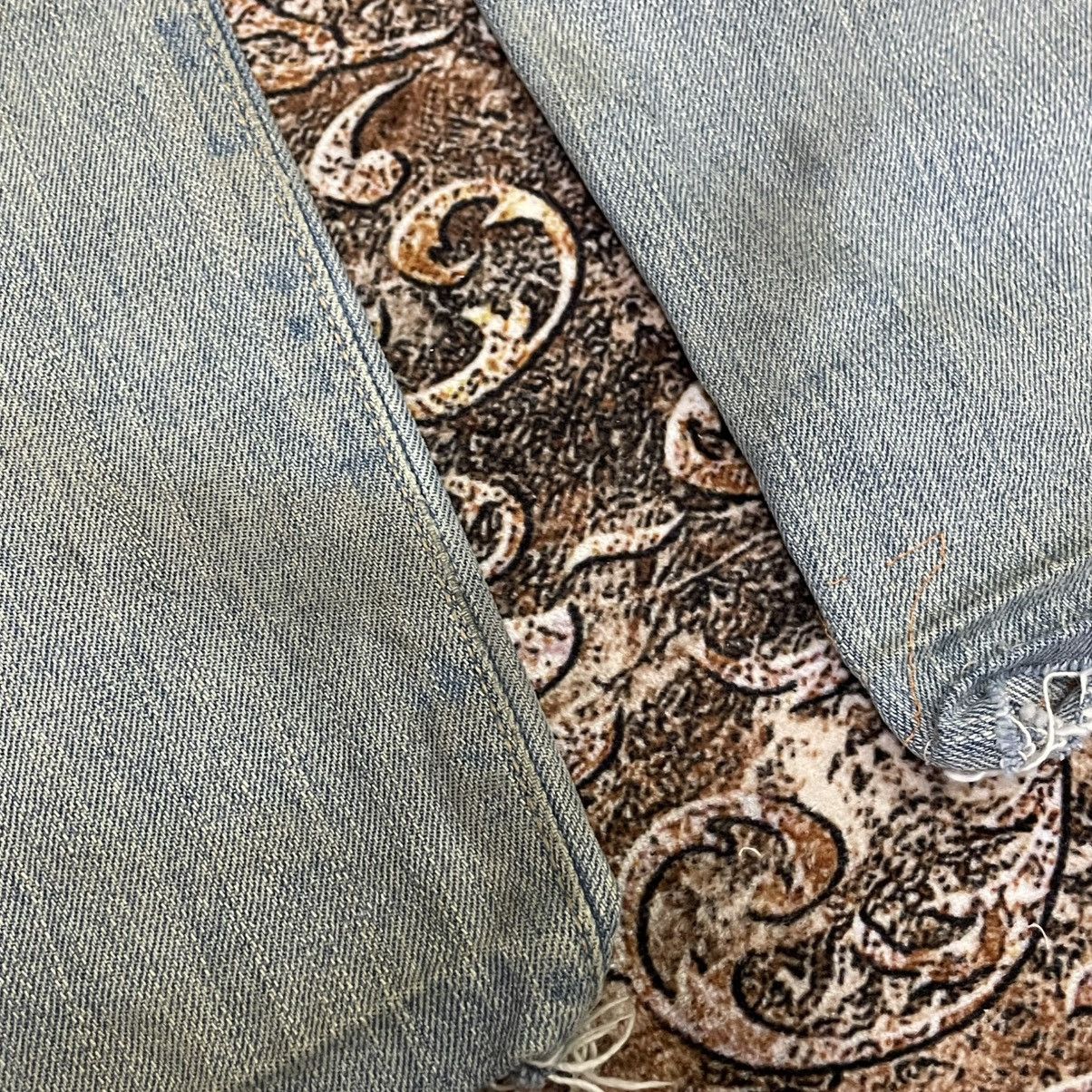 Edwin 🔥Edwin 505 Stoned Washed Ripped Distress Dirty Selvedge Jean Size US 35 - 8 Thumbnail