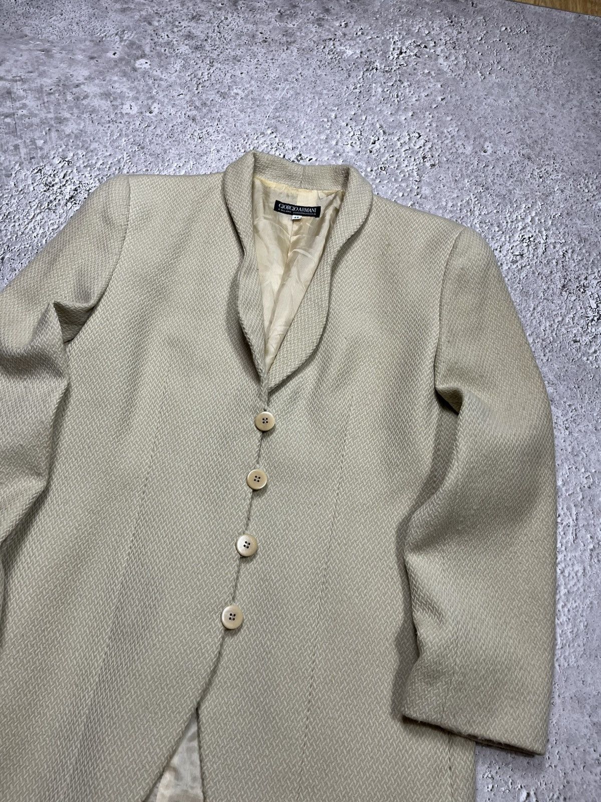Giorgio Armani Giorgio Armani Textured Beige Blazer Womens IT 42 Size M / US 6-8 / IT 42-44 - 6 Thumbnail
