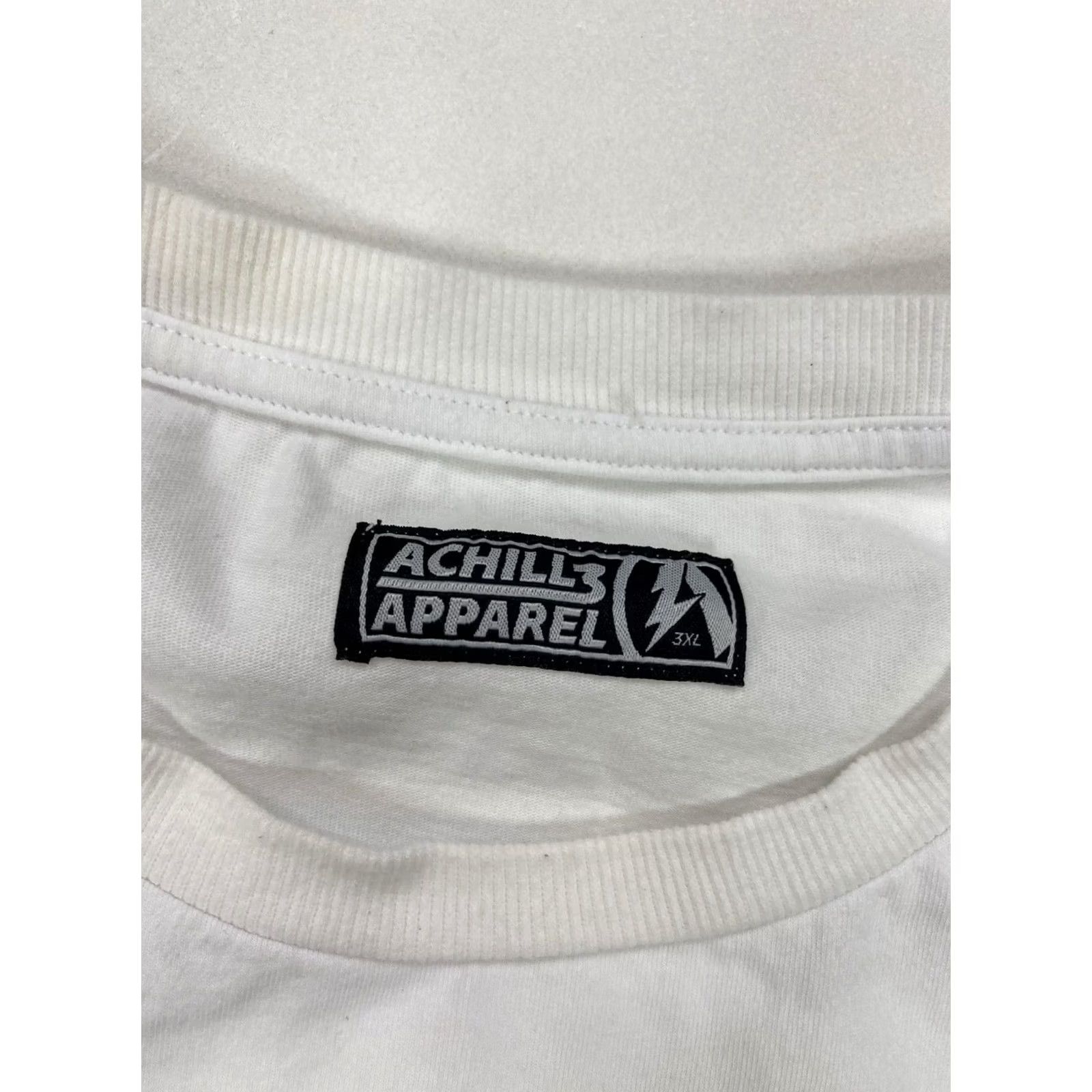 Vintage Achille Apparel Racing Graphic T-shirt Men Slim Fit 3XL White Size US XXL / EU 58 / 5 - 7 Thumbnail