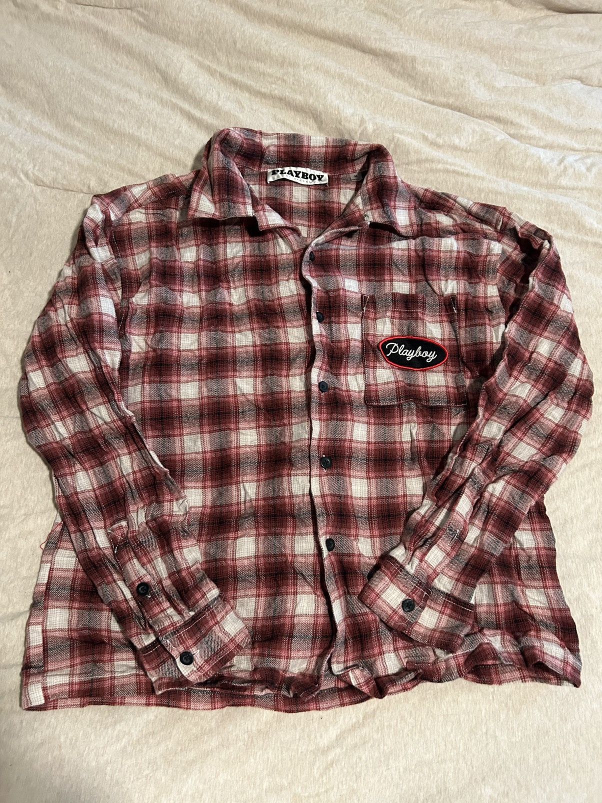 Pacsun × Playboy Red and White Playboy x Pacsun flannel Size US M / EU 48-50 / 2 - 1 Thumbnail