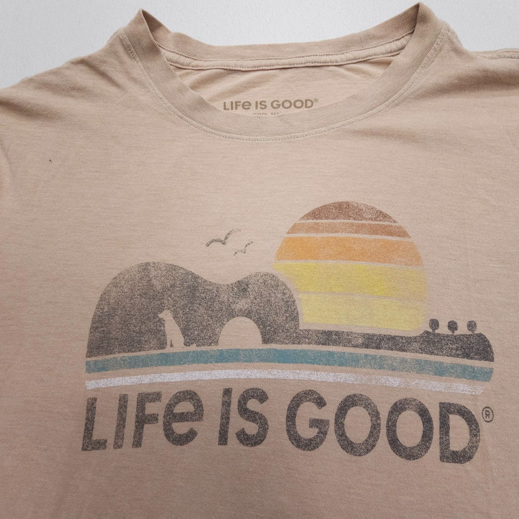 Life is Good Life is Good Crusher Tee Mens M Short Sleeve Graphic Print Logo Crew Neck Multicolor Knit Cotton Polyester Regular Tee Shirt Size US M / EU 48-50 / 2 - 3 Thumbnail