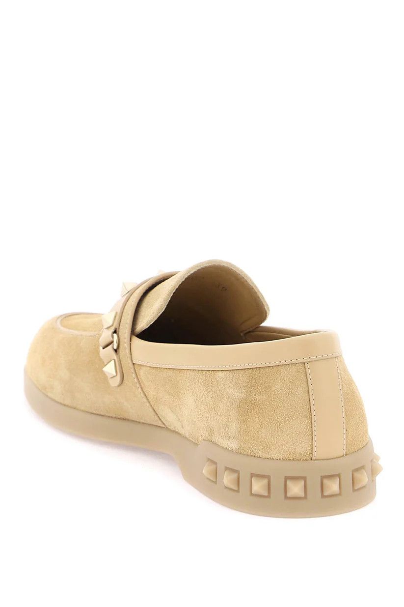 Valentino o1s22i1n0924 Leisure Flows Suede Loafers in Beige Size US 6 / IT 36 - 3 Thumbnail