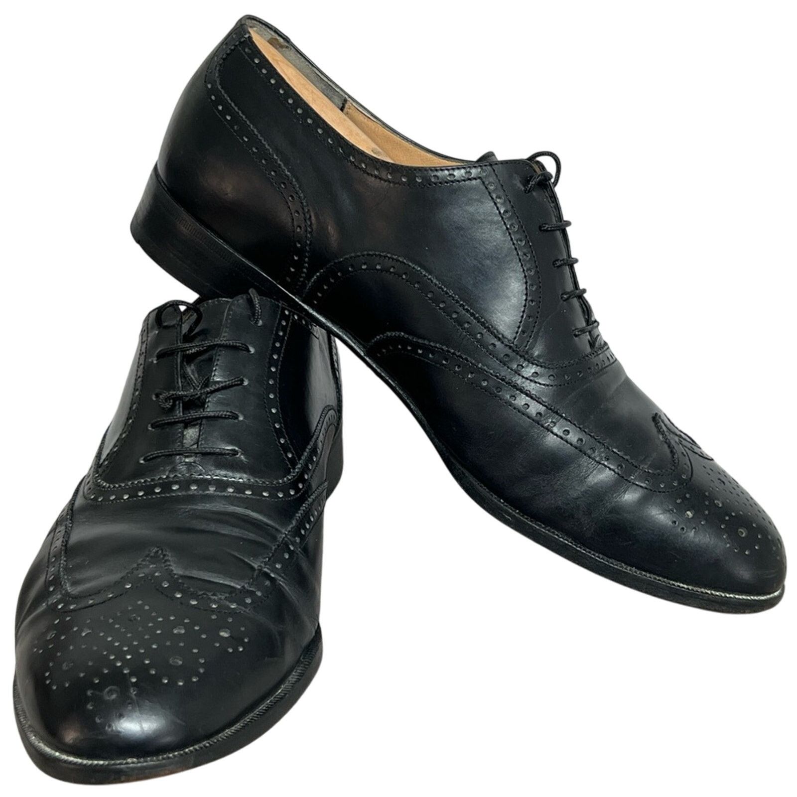 Salvatore Ferragamo SALVATORE FERRAGAMO Leather Wing-Tip Derby Brogue Shoes 9 3E Size US 9 / EU 42 - 2 Thumbnail