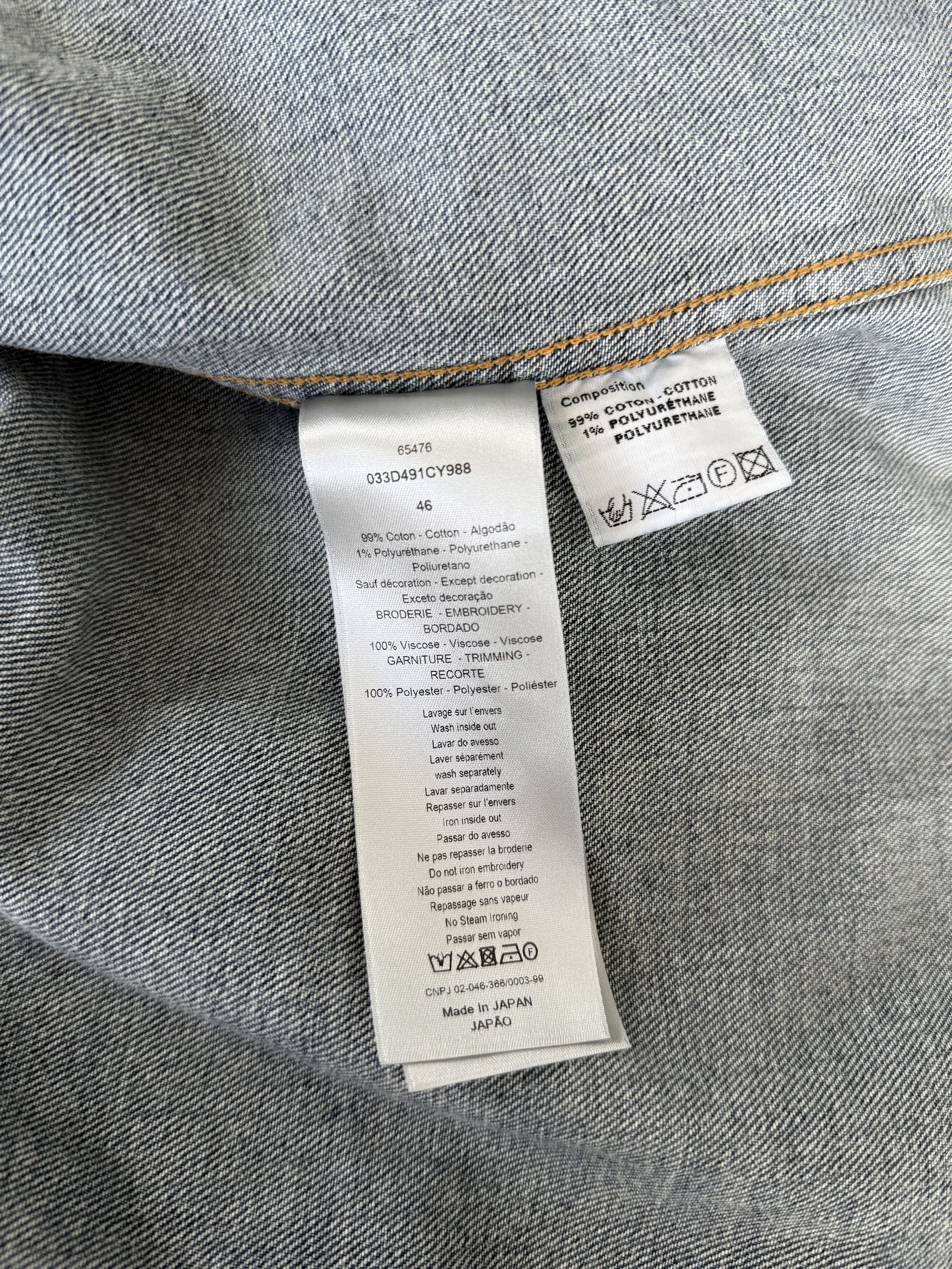 Dior Dior Kenny Scharf Blue & Black Embroidered Logo Denim Jacket Size US S / EU 44-46 / 1 - 4 Thumbnail