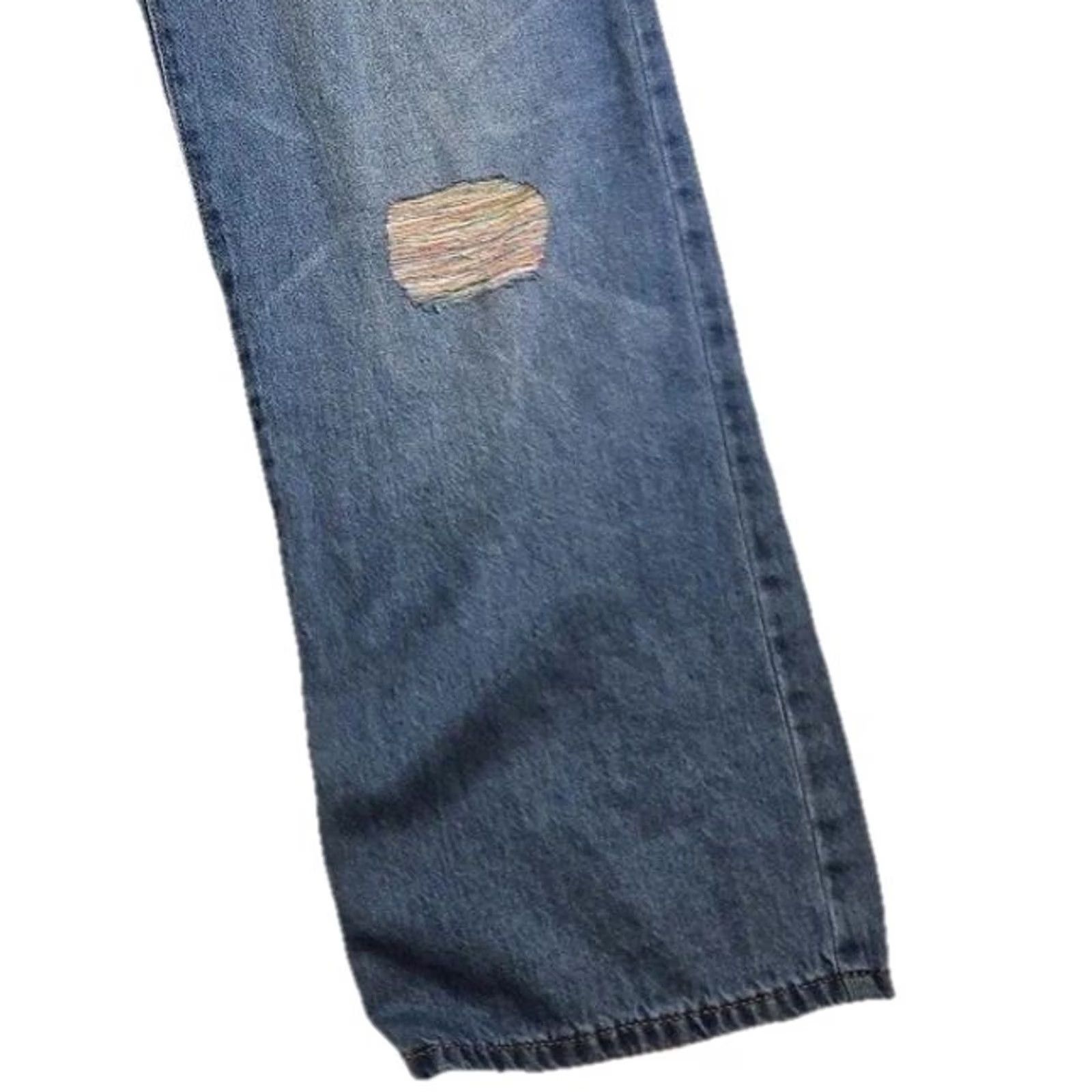 Levi's Levi's Jeans Womens 16 Wide Leg 100% Cotton Distressed 90s Y2K Blue Size 38" / US 16 / IT 52 - 2 Thumbnail