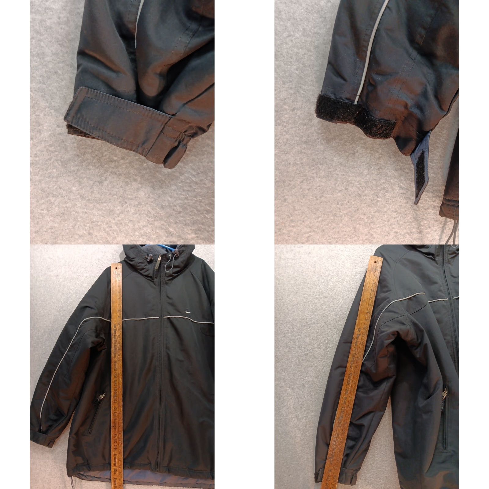 Nike VINTAGE Nike Jacket Coat Parka Hooded Mens 2XL Tall Black Fleece Lined Full Zip Sports Size US XXL / EU 58 / 5 - 8 Thumbnail