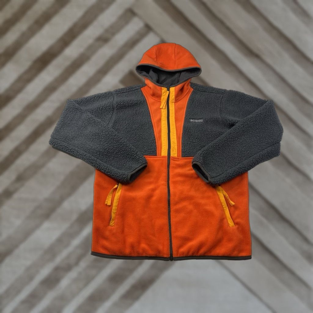 Vintage Columbia Hoodie Full Zip Fleece Orange Gray Mens Medium Size US M / EU 48-50 / 2 - 1 Thumbnail