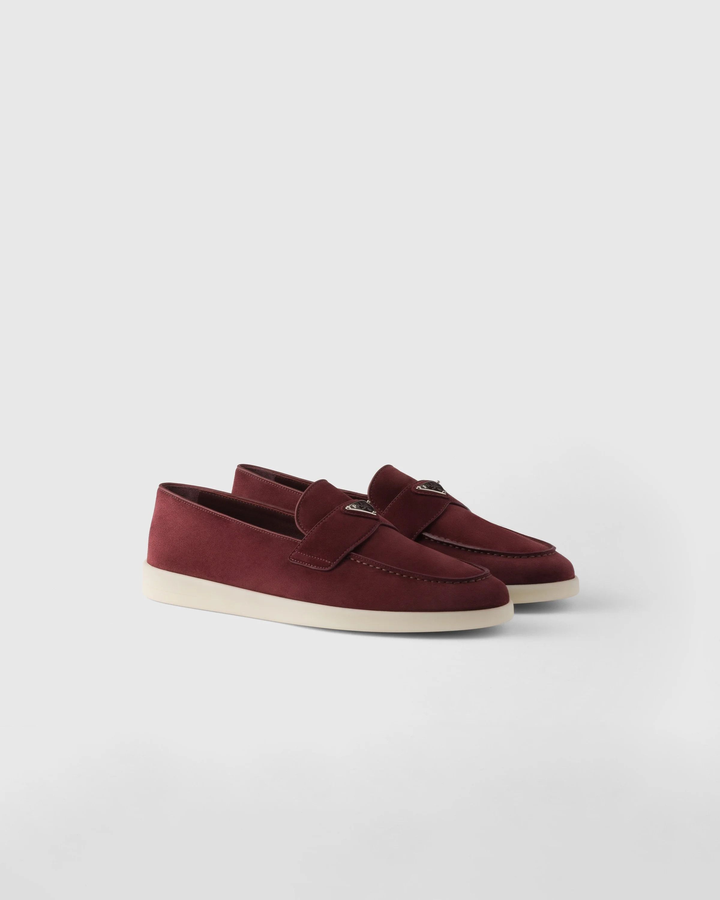 Prada o1w1db10426 Suede Loafers in Burgundy Size US 11 / EU 44 - 2 Thumbnail