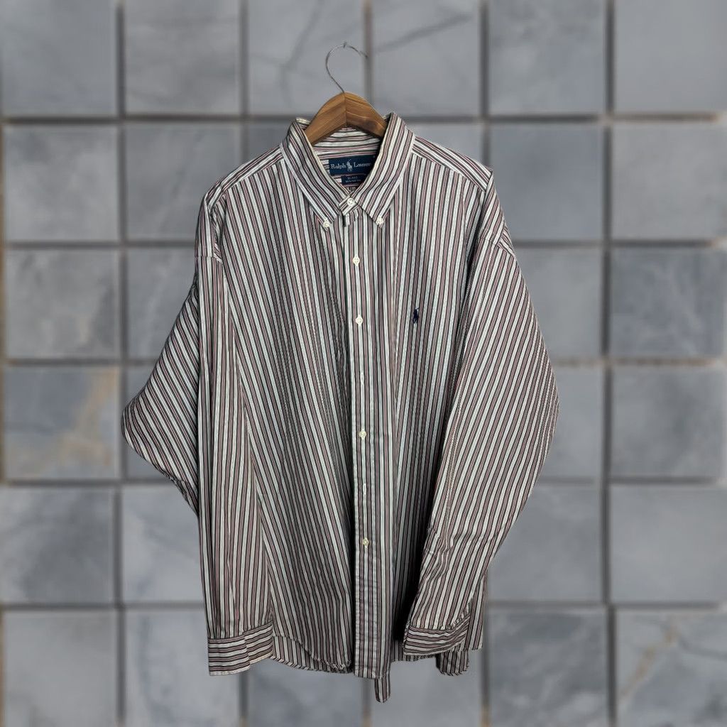 Ralph Lauren VINTAGE Ralph Lauren Shirt Striped Button-Up 2XL Mens Size US XXL / EU 58 / 5 - 1 Thumbnail