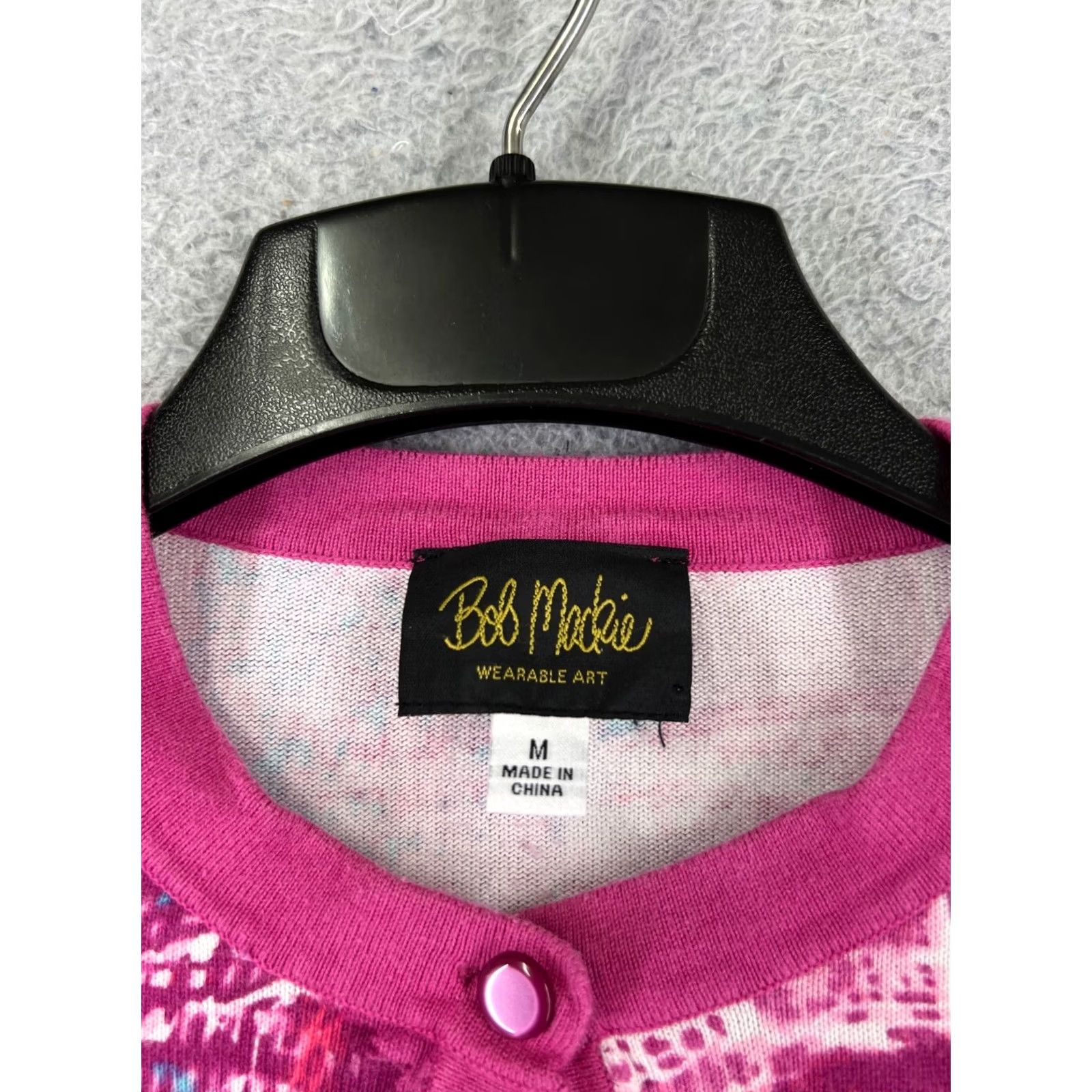 Bob Mackie VINTAGE Bob Mackie Sweater Womens Medium Purple Blue Button Up 90's Polyester Knit Cardigan Mens Womens Girls Size M / US 6-8 / IT 42-44 - 6 Thumbnail
