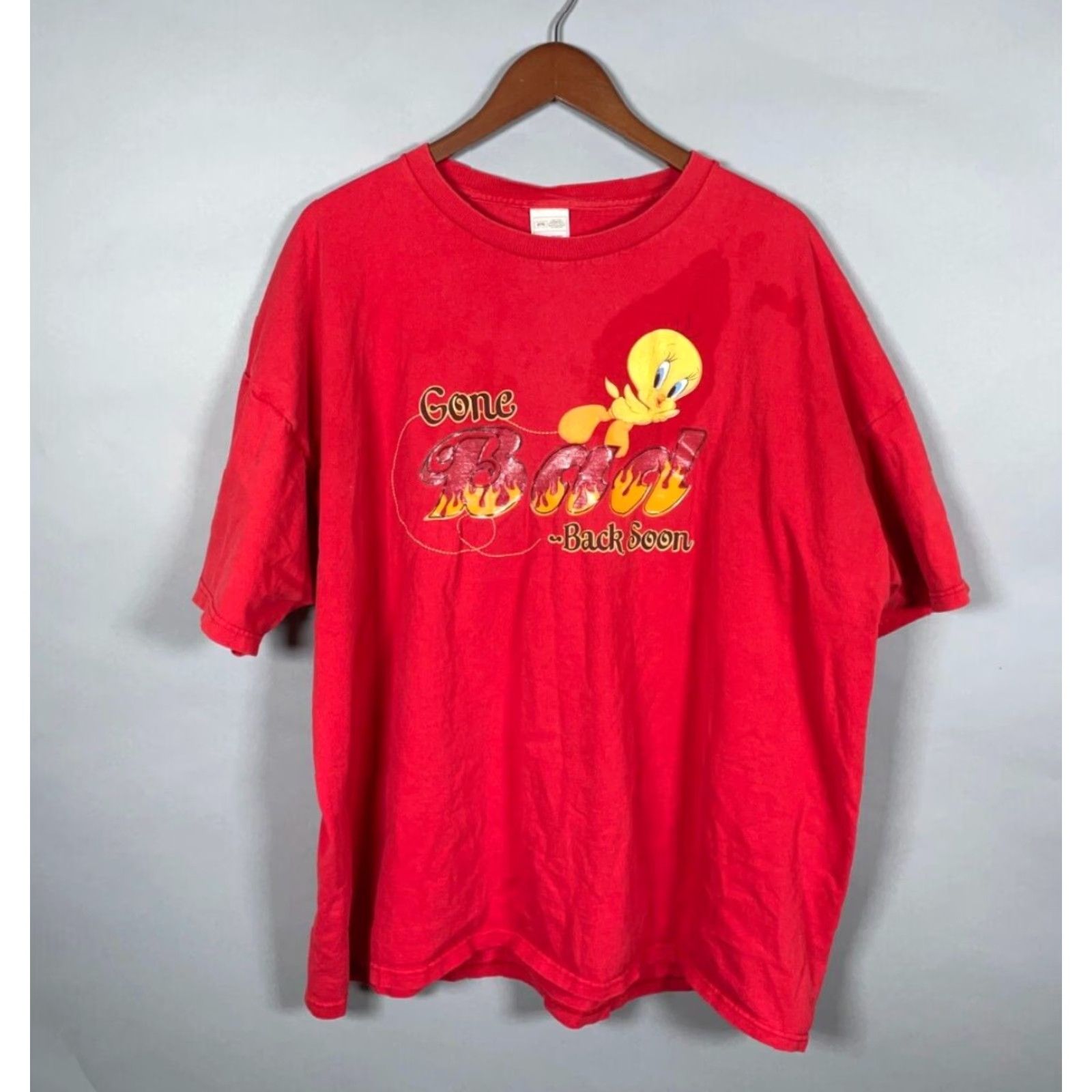 Vintage VINTAGE Looney Tunes Tweety Bird Cartoon T-Shirt Adult 3XL Red Double-Sided * Size US XXL / EU 58 / 5 - 2 Thumbnail