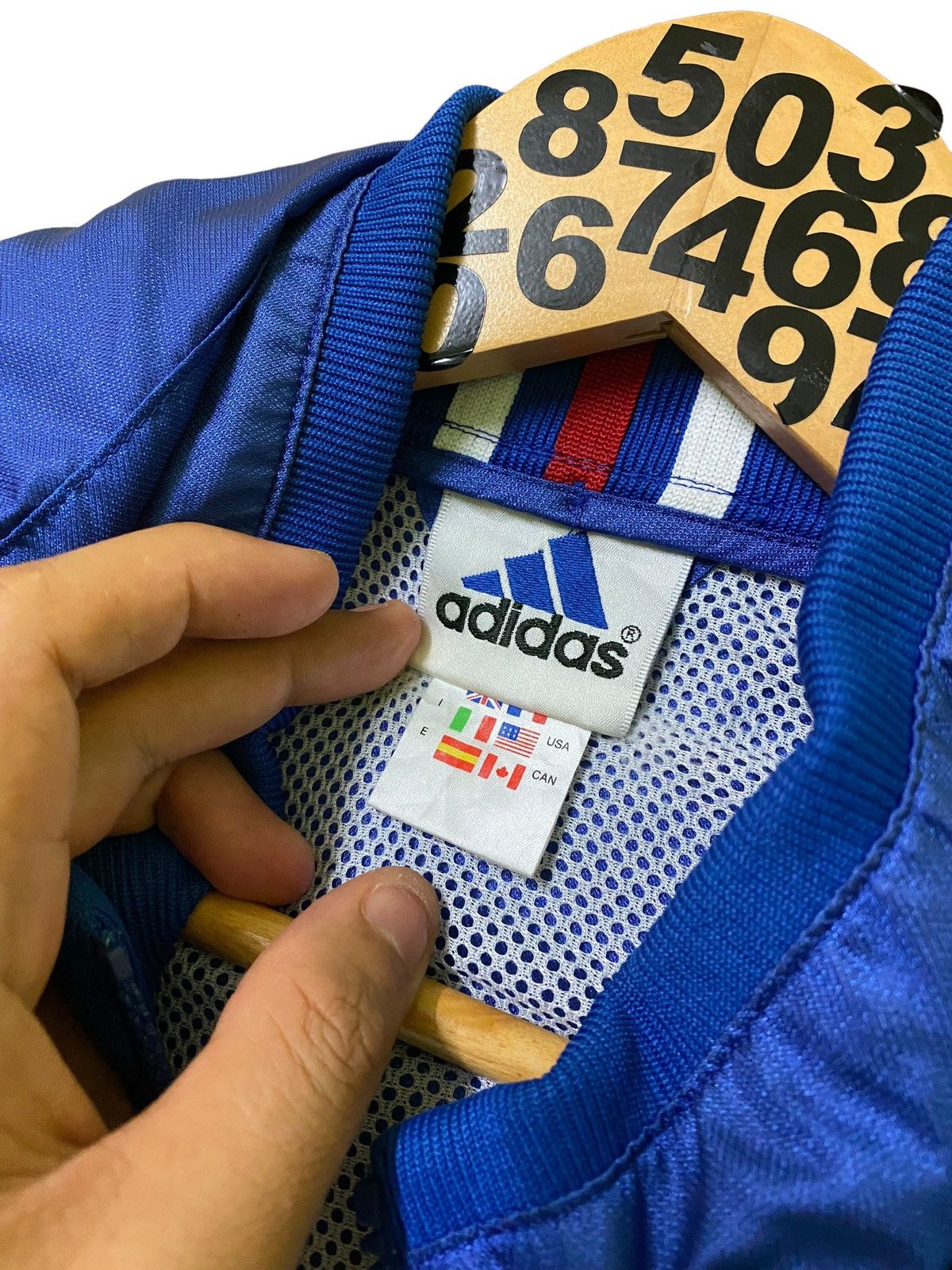 Adidas Vintage Adidas France Style Windbreaker Hoodie Size US XL / EU 56 / 4 - 6 Thumbnail