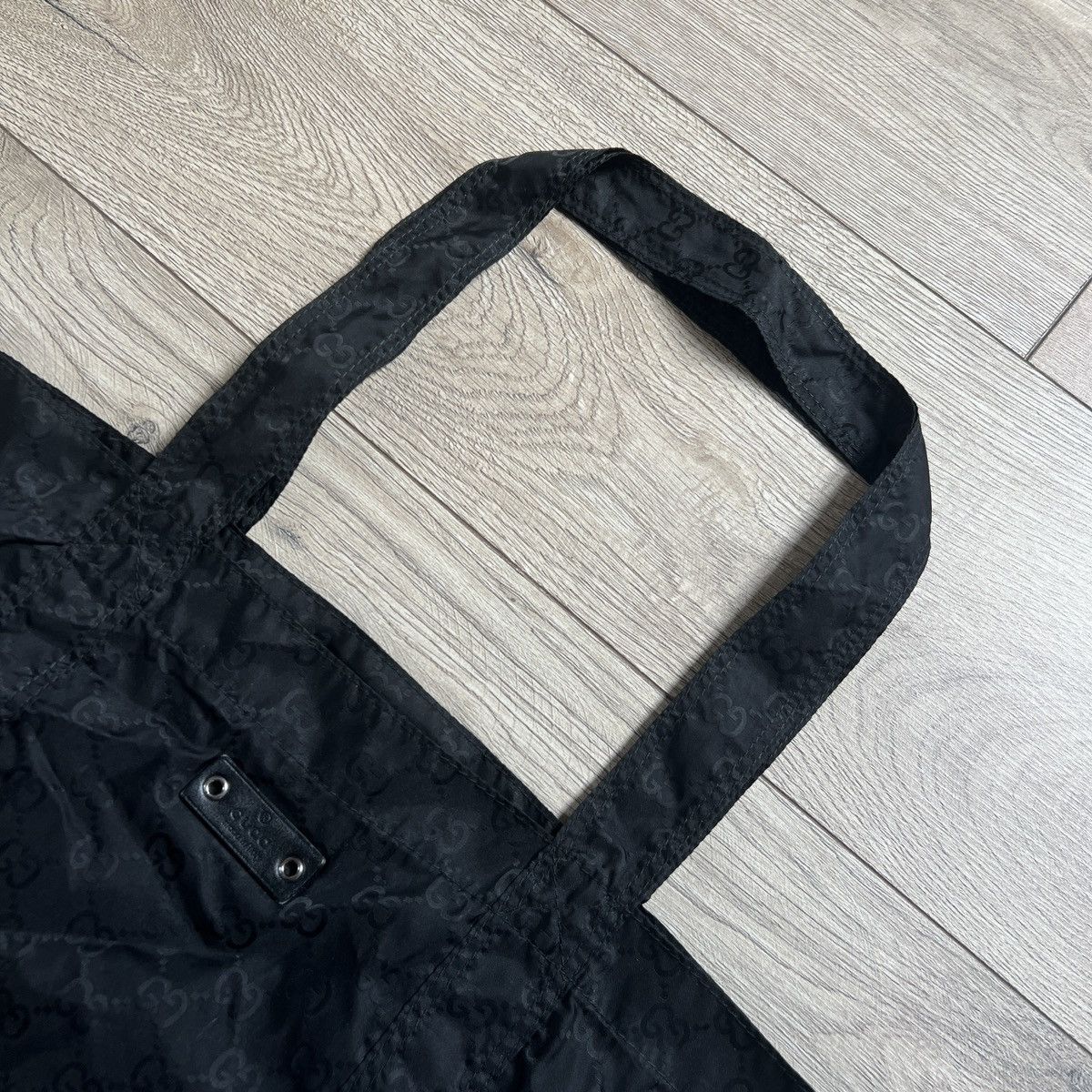 Gucci Gucci Canvas Black Monogram Tote Shopper Bag GG Size ONE SIZE - 5 Thumbnail