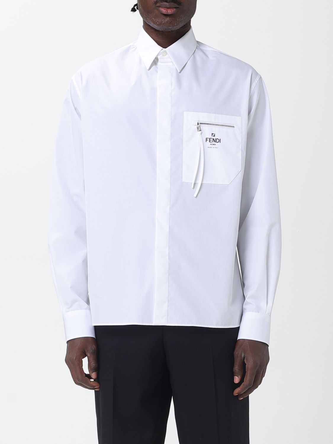 Fendi Fendi Shirt Men White Size US M / EU 48-50 / 2 - 1 Thumbnail
