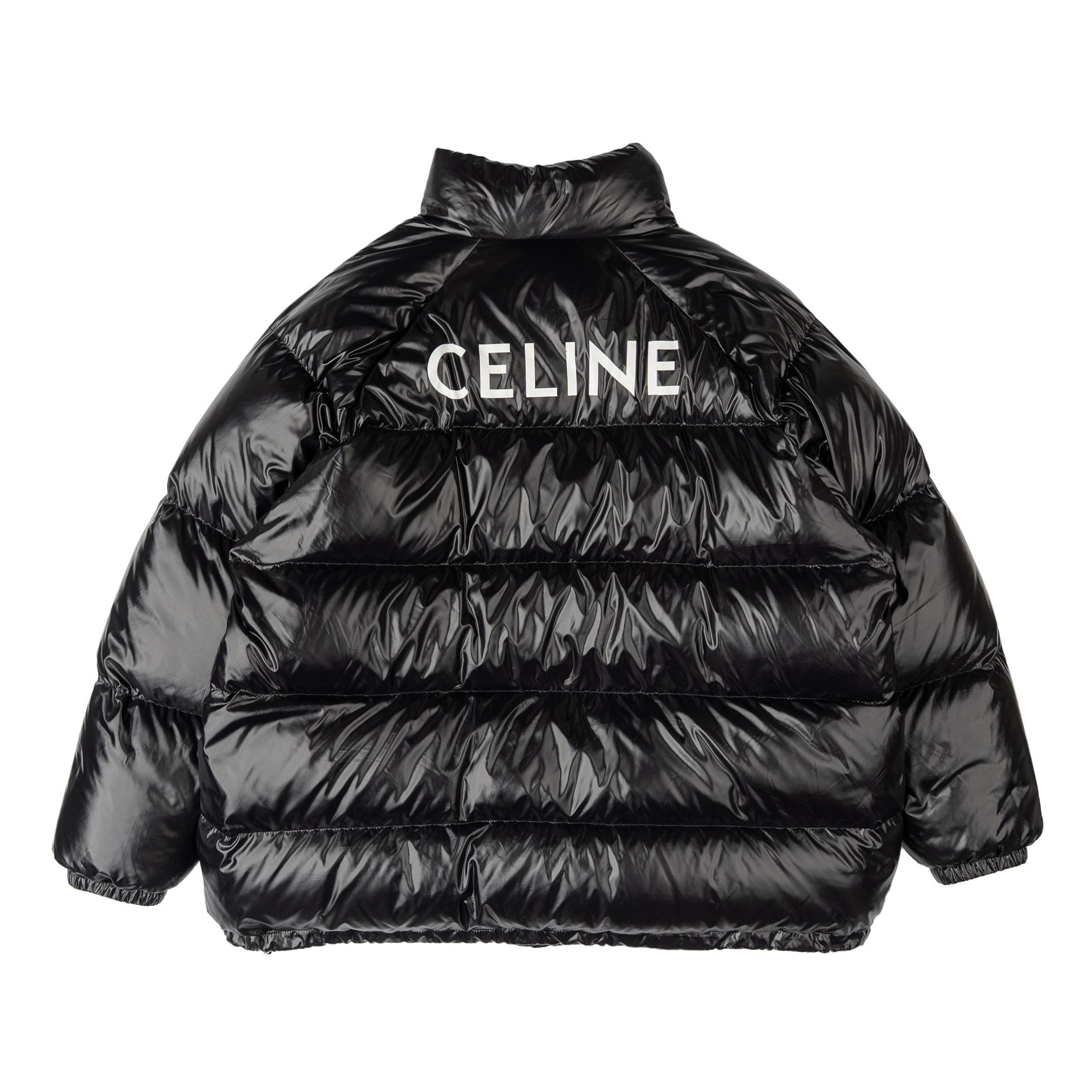 Celine Logo Nylon Down Jacket Black White Size US L / EU 52-54 / 3 - 1 Thumbnail