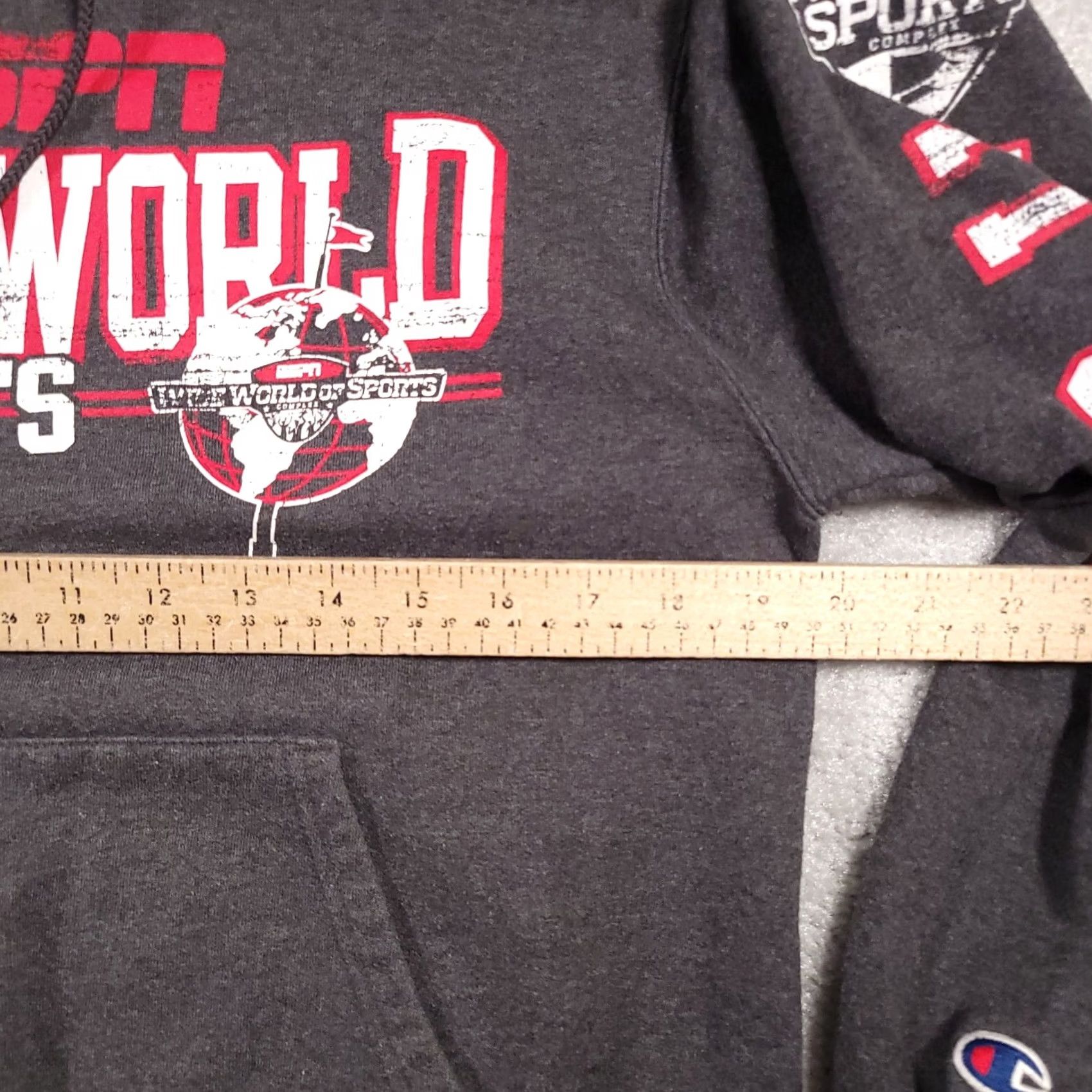 Champion VINTAGE? Champion ESPN Wide World Of Sports Hoodie Mens Small Eco Fleece Charcoal Gray Size US S / EU 44-46 / 1 - 7 Thumbnail