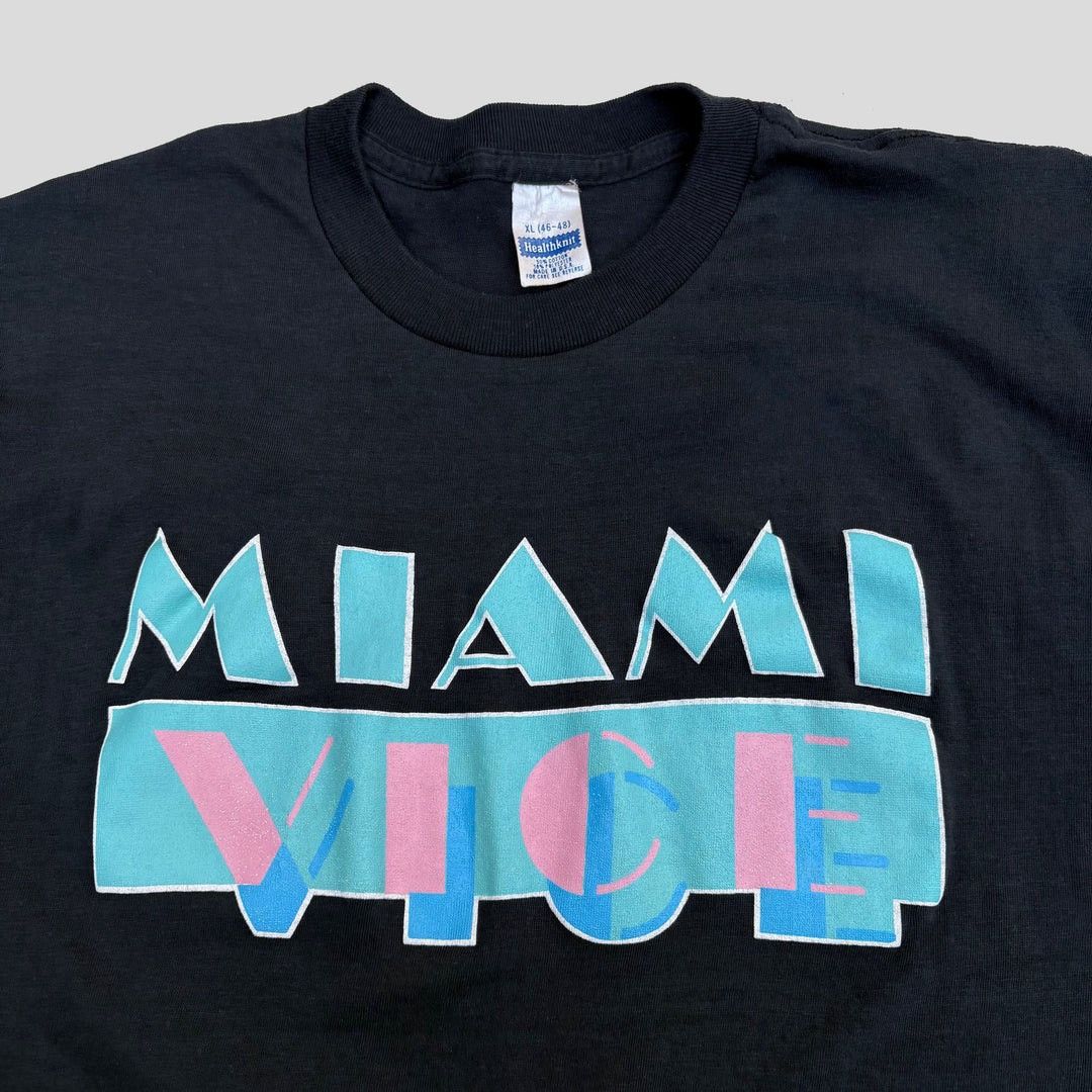 Vintage Miami Vice 1980 80s Vintage TV Series USA Made Logo T-Shirt Size US L / EU 52-54 / 3 - 2 Thumbnail