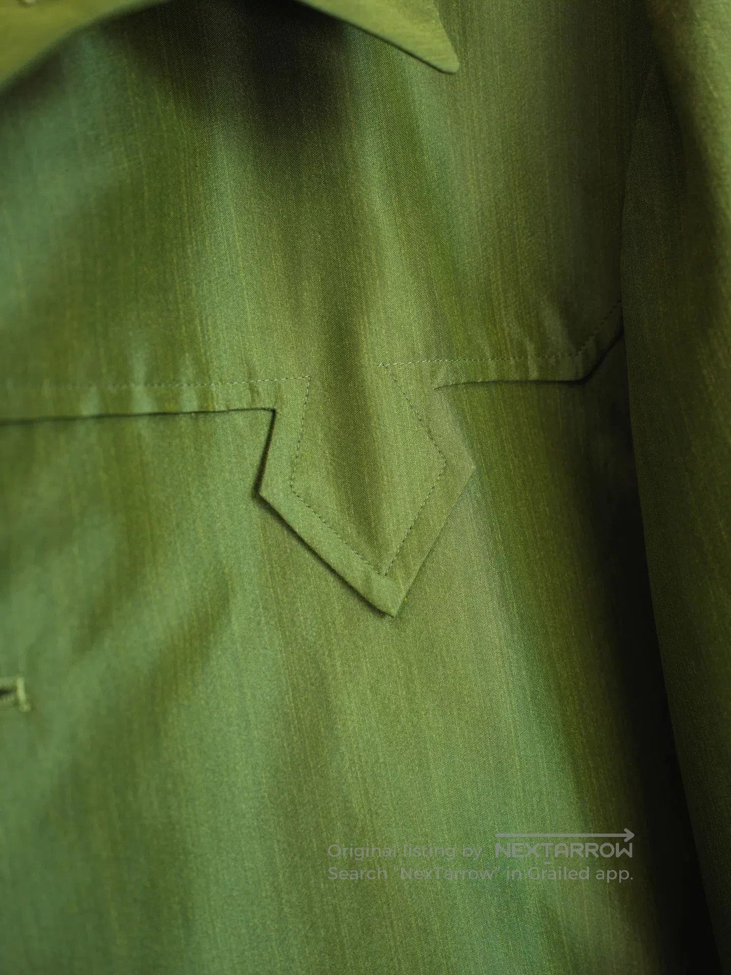 Yohji Yamamoto olive green silk blend jacket. Size M / US 6-8 / IT 42-44 - 7 Thumbnail