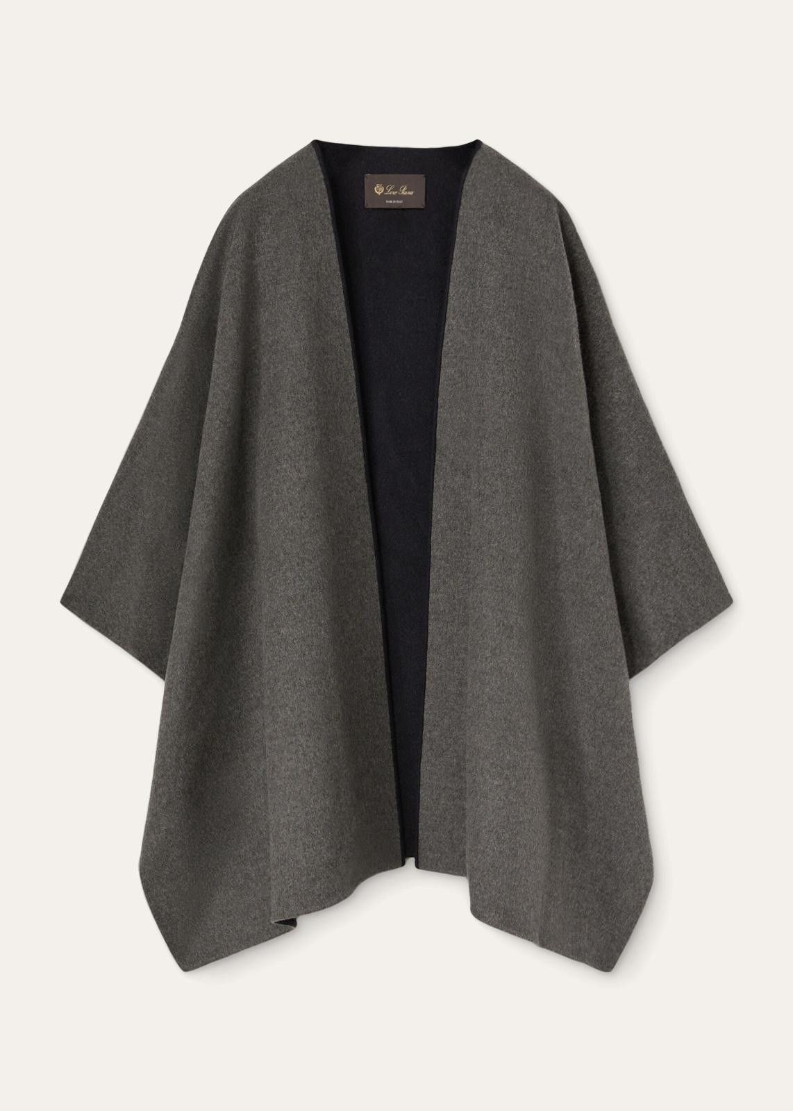 Loro Piana o1srvl11e1124 Size: OS / Double Cashmere Cape in Grey Size ONE SIZE - 1 Thumbnail