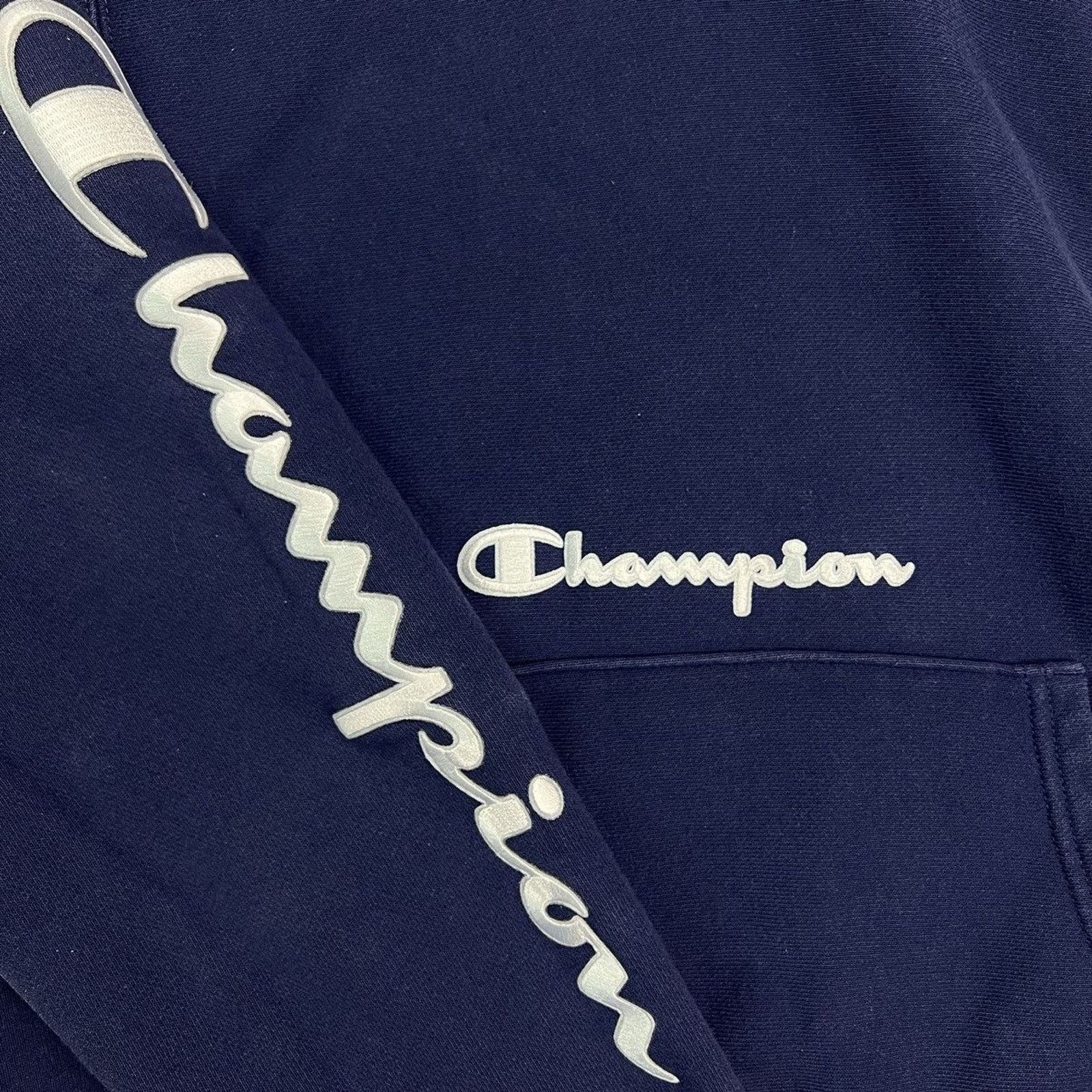 Champion × Vintage Champion Hoodie Reverse Weave Script Pullover Sweatshirt Size US S / EU 44-46 / 1 - 2 Thumbnail