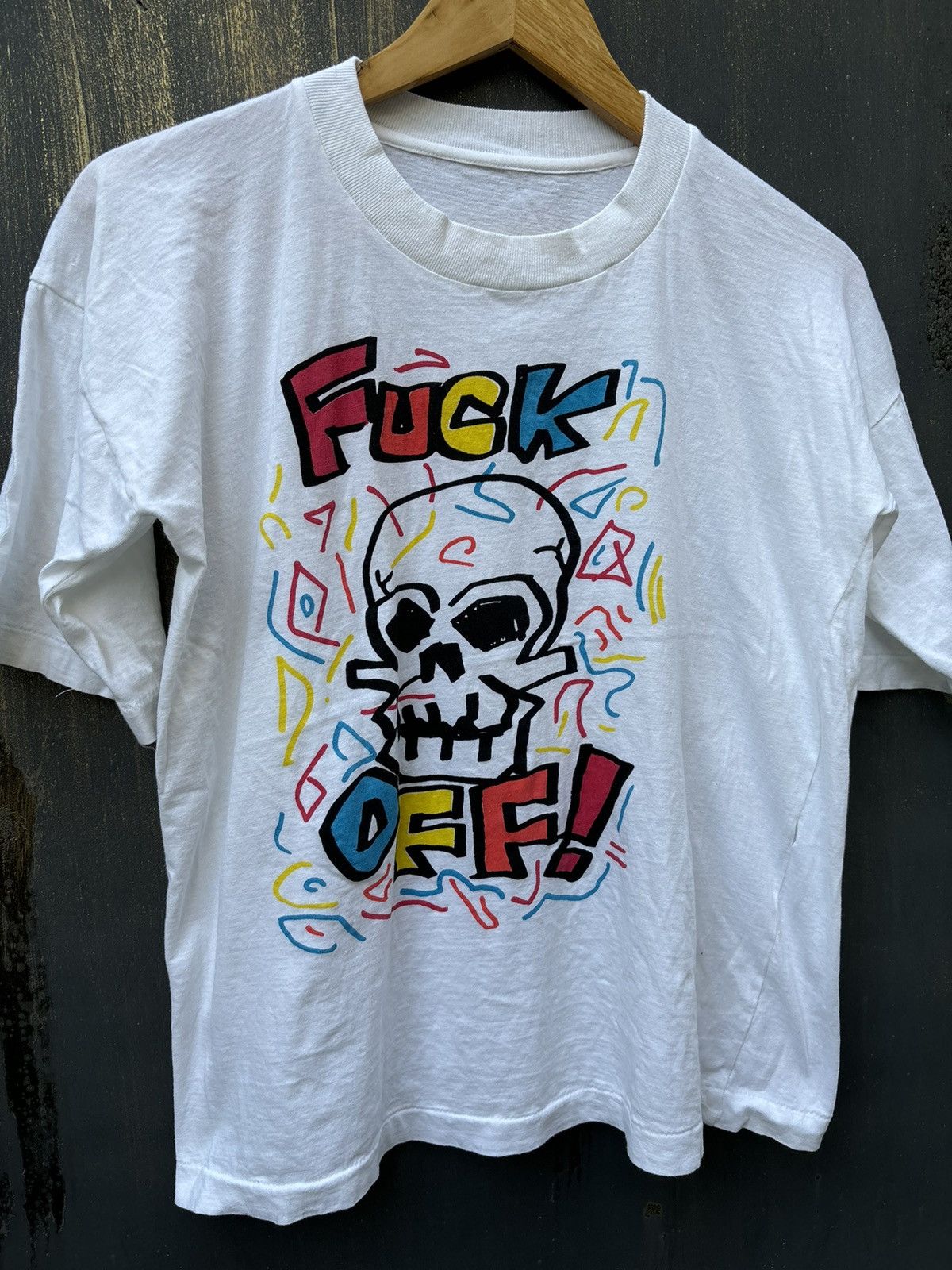 Japanese Brand × Vintage VERY RARE! Vintage 90s Fuck Off Slogan Punk Tee Size US M / EU 48-50 / 2 - 2 Thumbnail