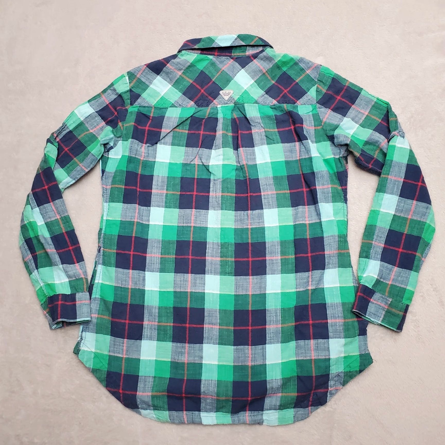 Vintage Columbia Shirt Women L Green Plaid Tunic Henley Polo Convertible Top Button-Up Casual Size L / US 10 / IT 46 - 5 Thumbnail