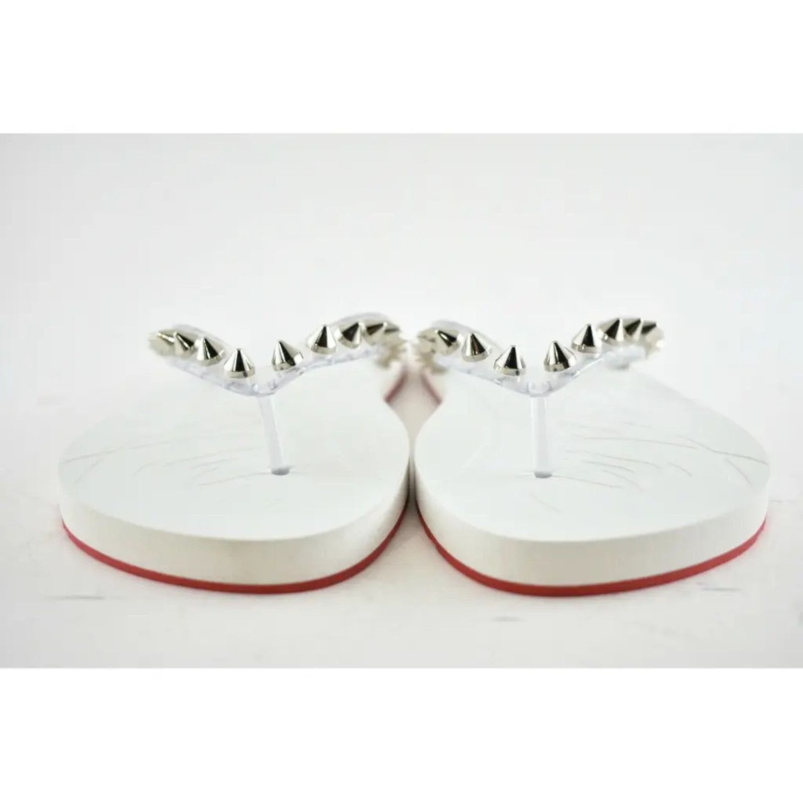 Christian Louboutin Christian Louboutin Loubi Flip Spikes Donna Flat White Thong Size US 11 / IT 41 - 6 Thumbnail