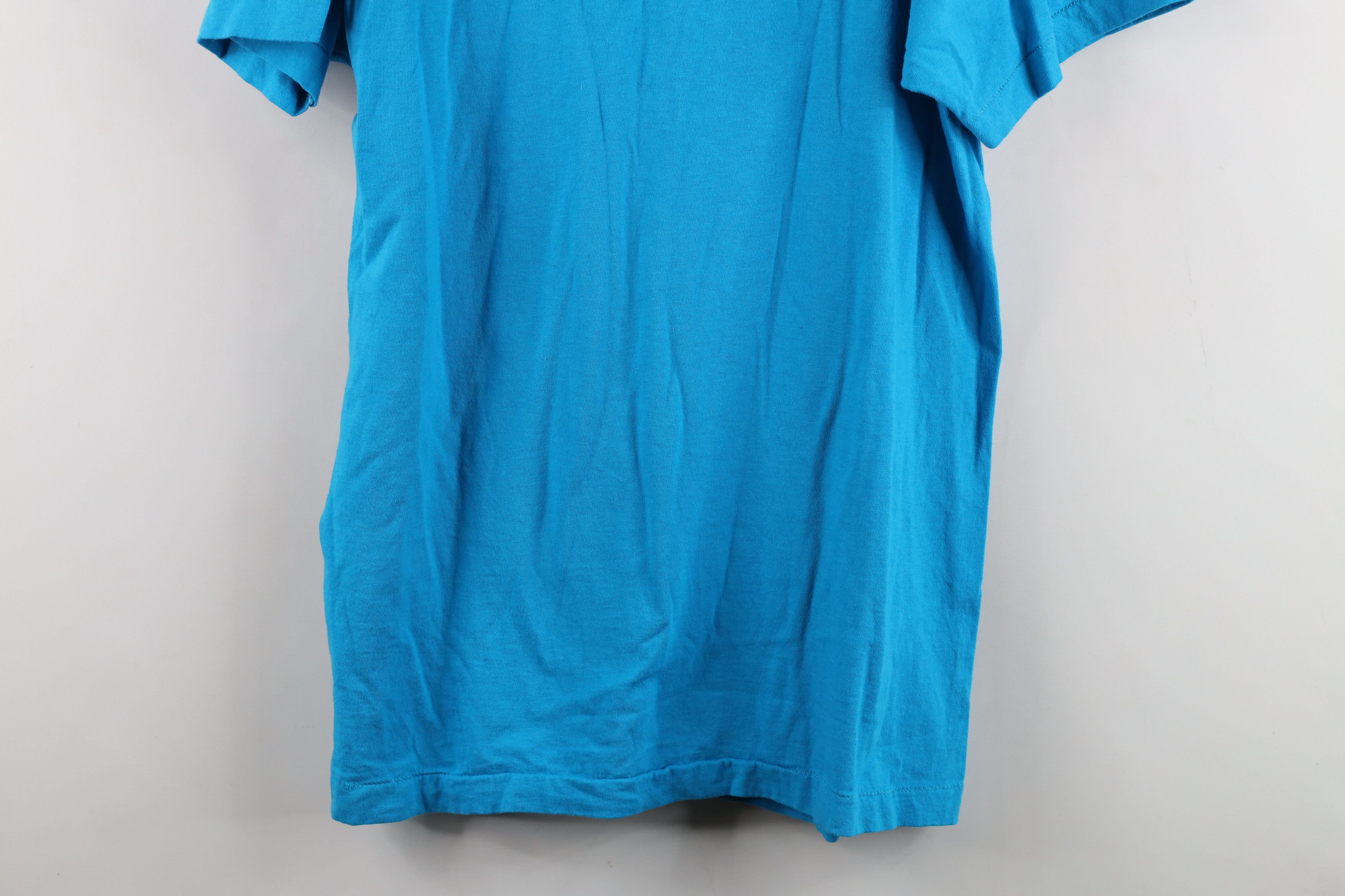 Vintage Vintage 90s Streetwear Blank Cotton Pocket T-Shirt Blue USA Size US L / EU 52-54 / 3 - 11 Thumbnail