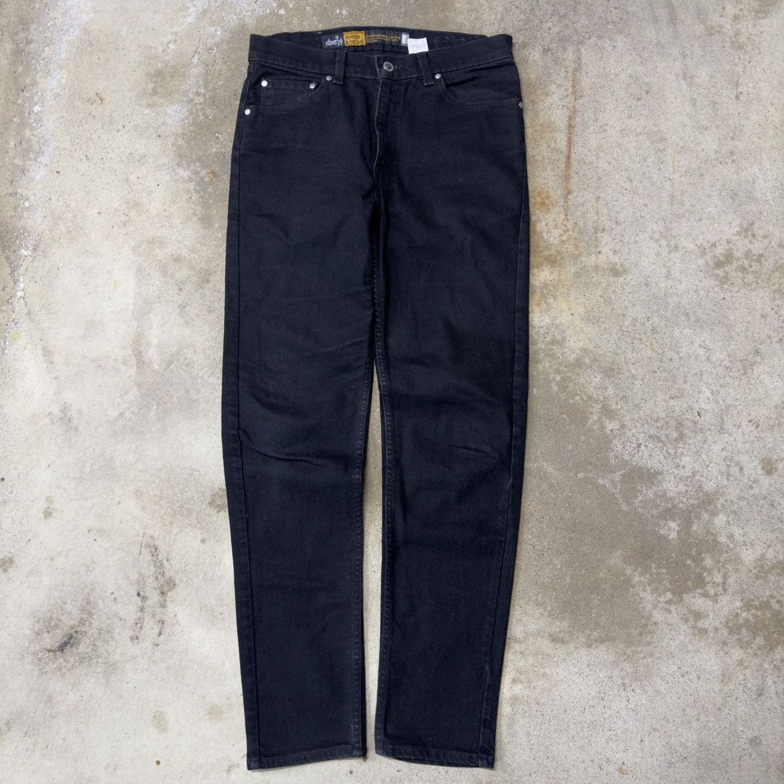 Vintage Levi's Black Silvertab Skinny Jeans ERD Grunge Skater Size US 31 - 1 Thumbnail