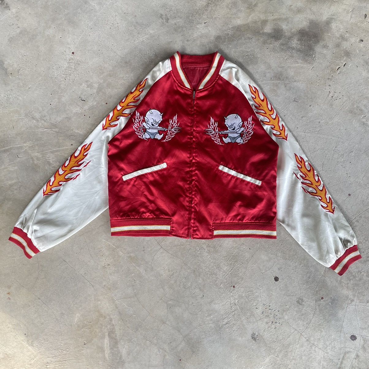 Hysteric Glamour Red Hot Devil Flame Embroidery Sukajan Souvier Bomber Jacket Size US S / EU 44-46 / 1 - 2 Thumbnail
