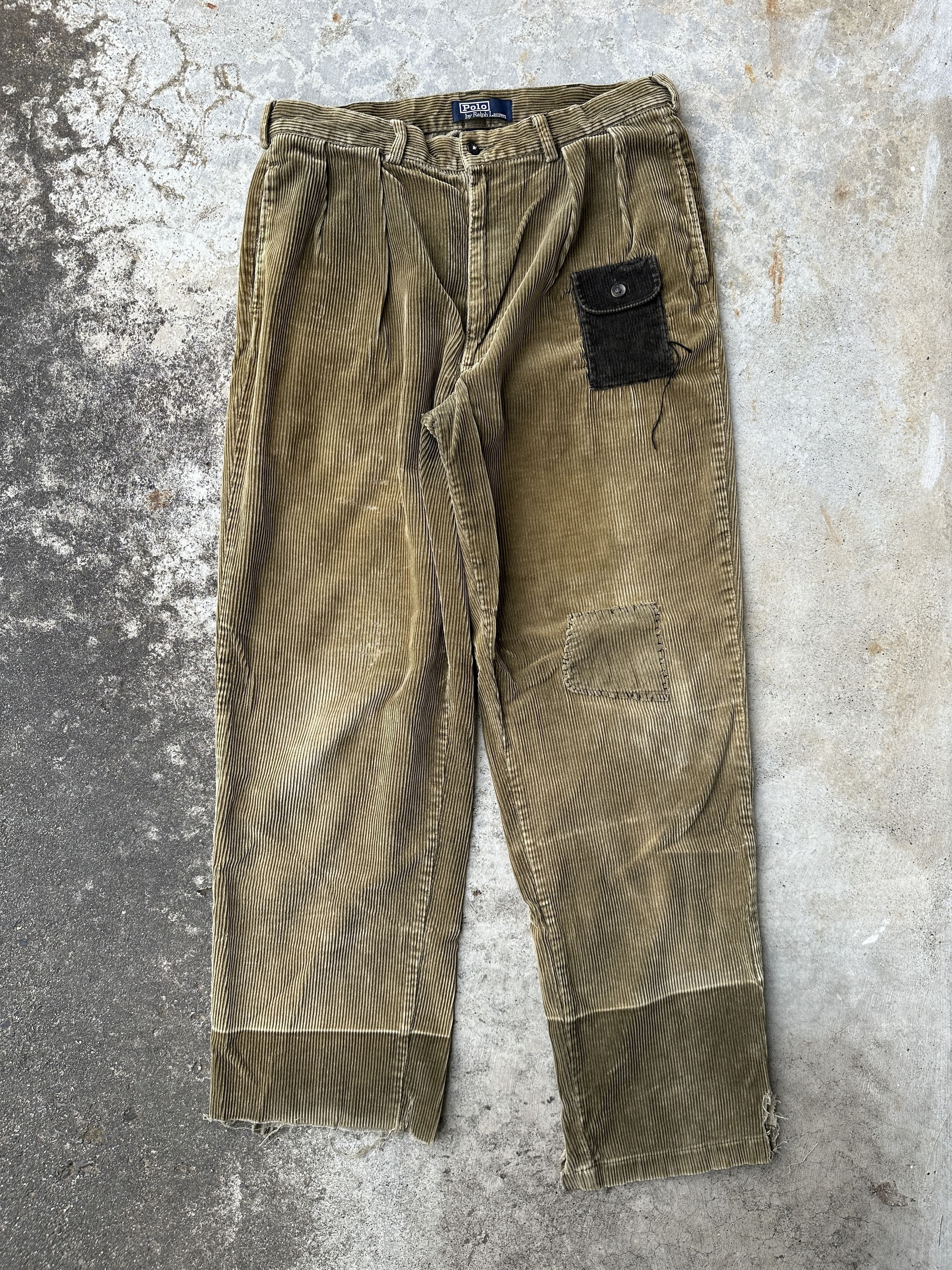 Polo Ralph Lauren Polo Cords Corduroy Sunfade double knee zombie mud pant rrl Size US 34 / EU 50 - 1 Thumbnail