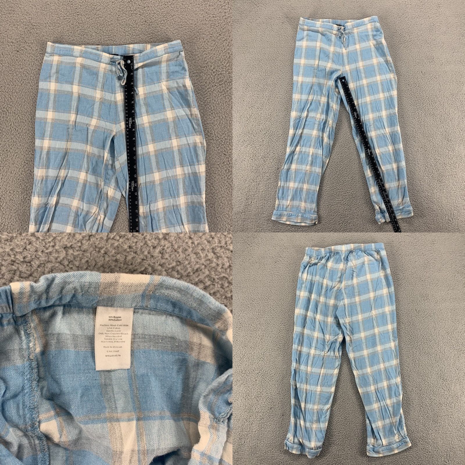 Talbots Talbots Pants Womens XS Blue White Lounge Pajama Pull On Drawstring 28x27 Size 26" / US 2 / IT 38 - 8 Thumbnail