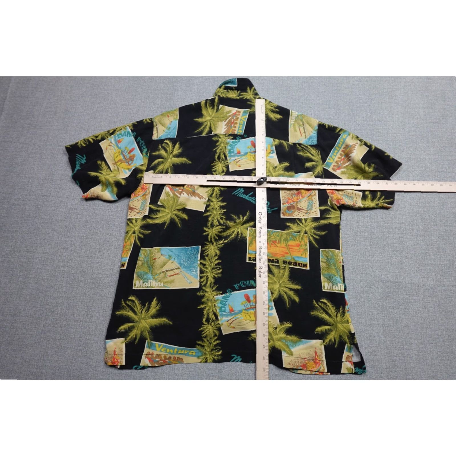 Tommy Bahama Tommy Bahama Hawaiian Shirt Mens Large Black Floral All Over Print Button-Up Short Sleeve Silk Rayon Size US L / EU 52-54 / 3 - 5 Thumbnail