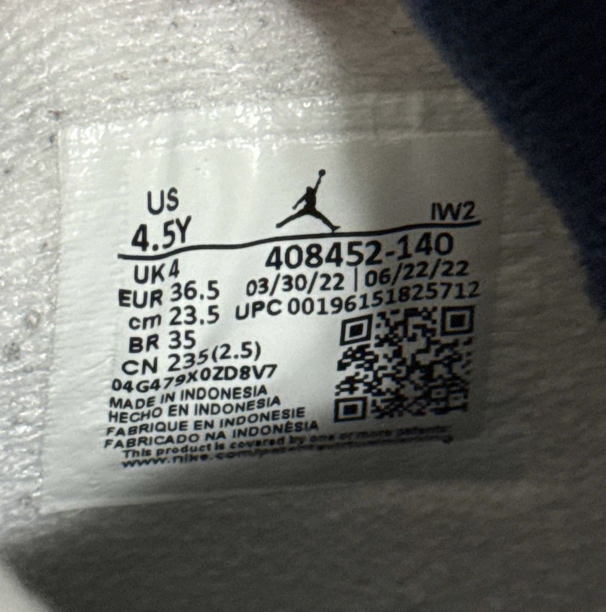 Nike Nike Air Jordan 4 Retro Midnight Navy Size US 6 / IT 36 - 5 Thumbnail
