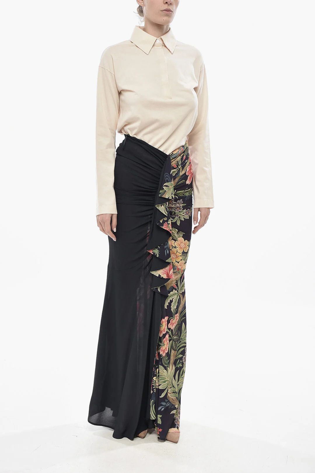 Etro og1mm0426 Two-Tone Maxi Skirt in Multicolor Size 27" / US 4 / IT 40 - 4 Thumbnail