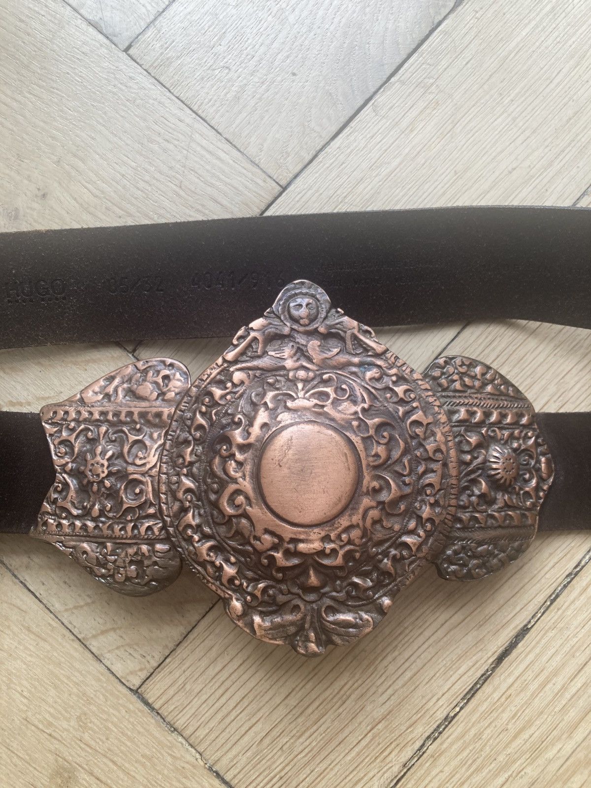 Hugo HUGO by HUGO BOSS runway suede boho belt with big buckle Size ONE SIZE - 1 Thumbnail