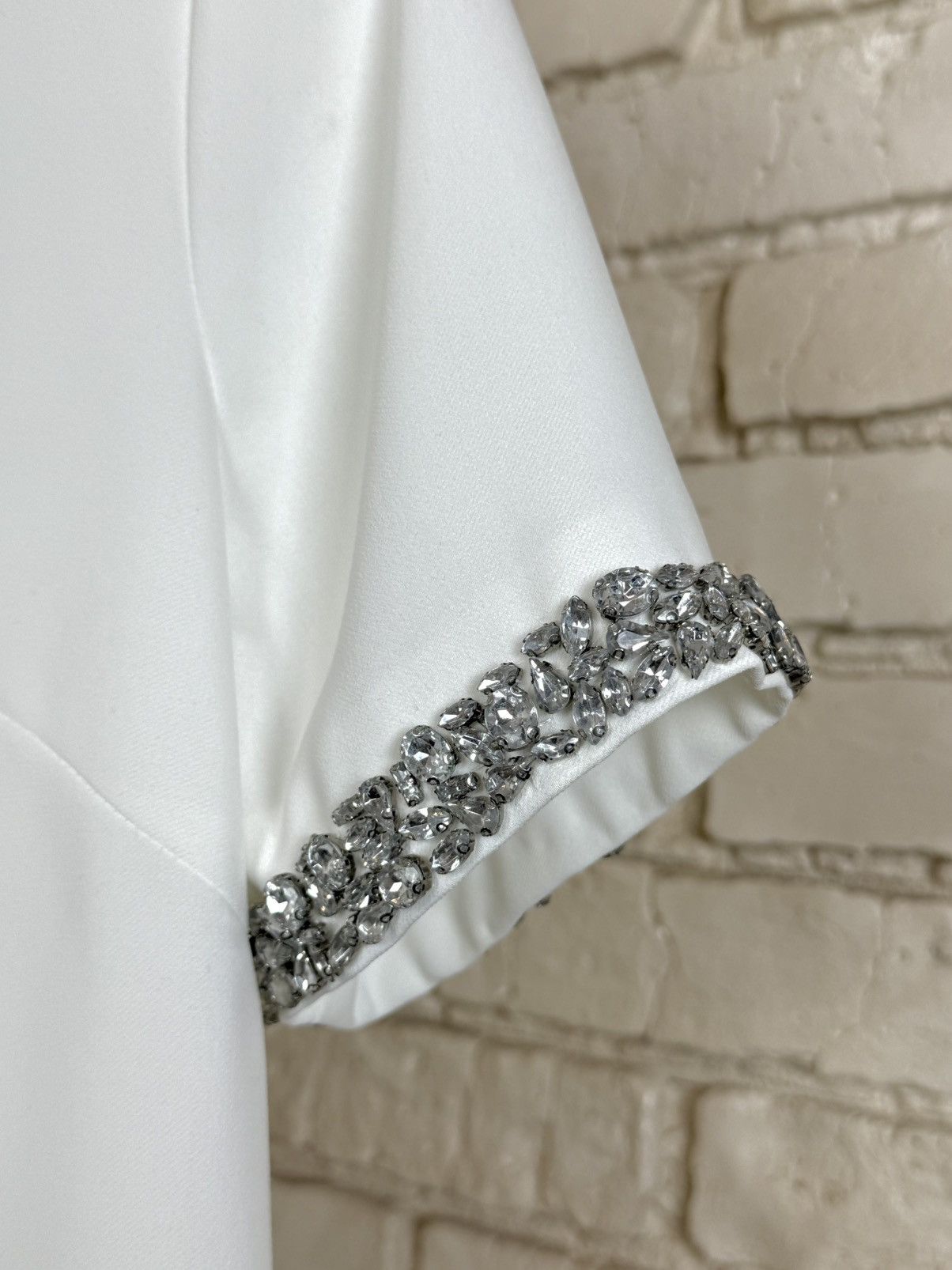 Miu Miu Miu Miu White Mini Dress Crystal Embellished Collar Cuffs Size M / US 6-8 / IT 42-44 - 7 Thumbnail