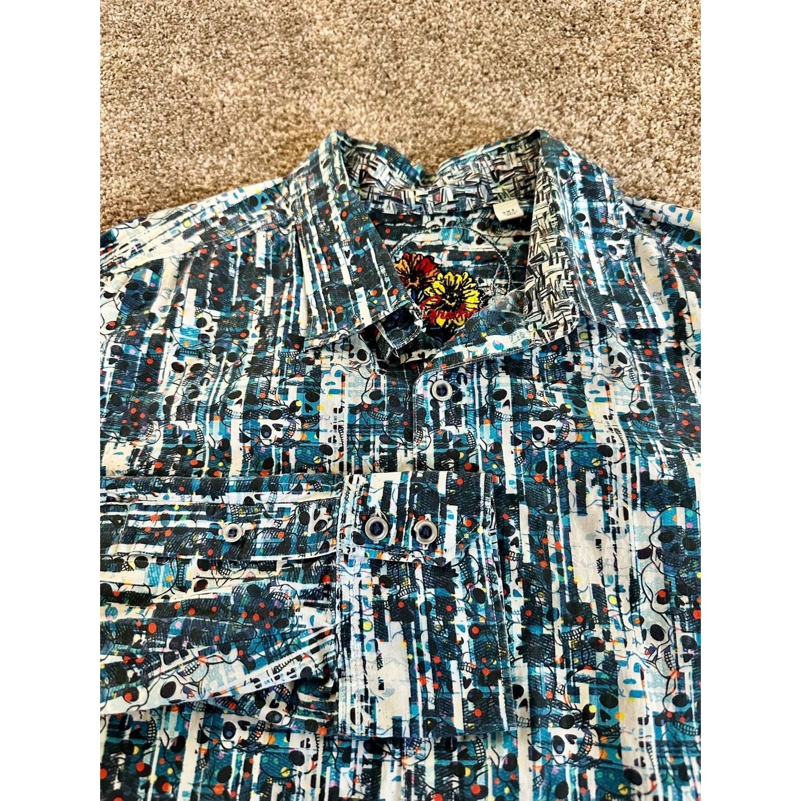 Robert Graham Robert Graham LA VETA Skull Head Long Sleeve Shirt 2XL XXL Size US XXL / EU 58 / 5 - 11 Thumbnail