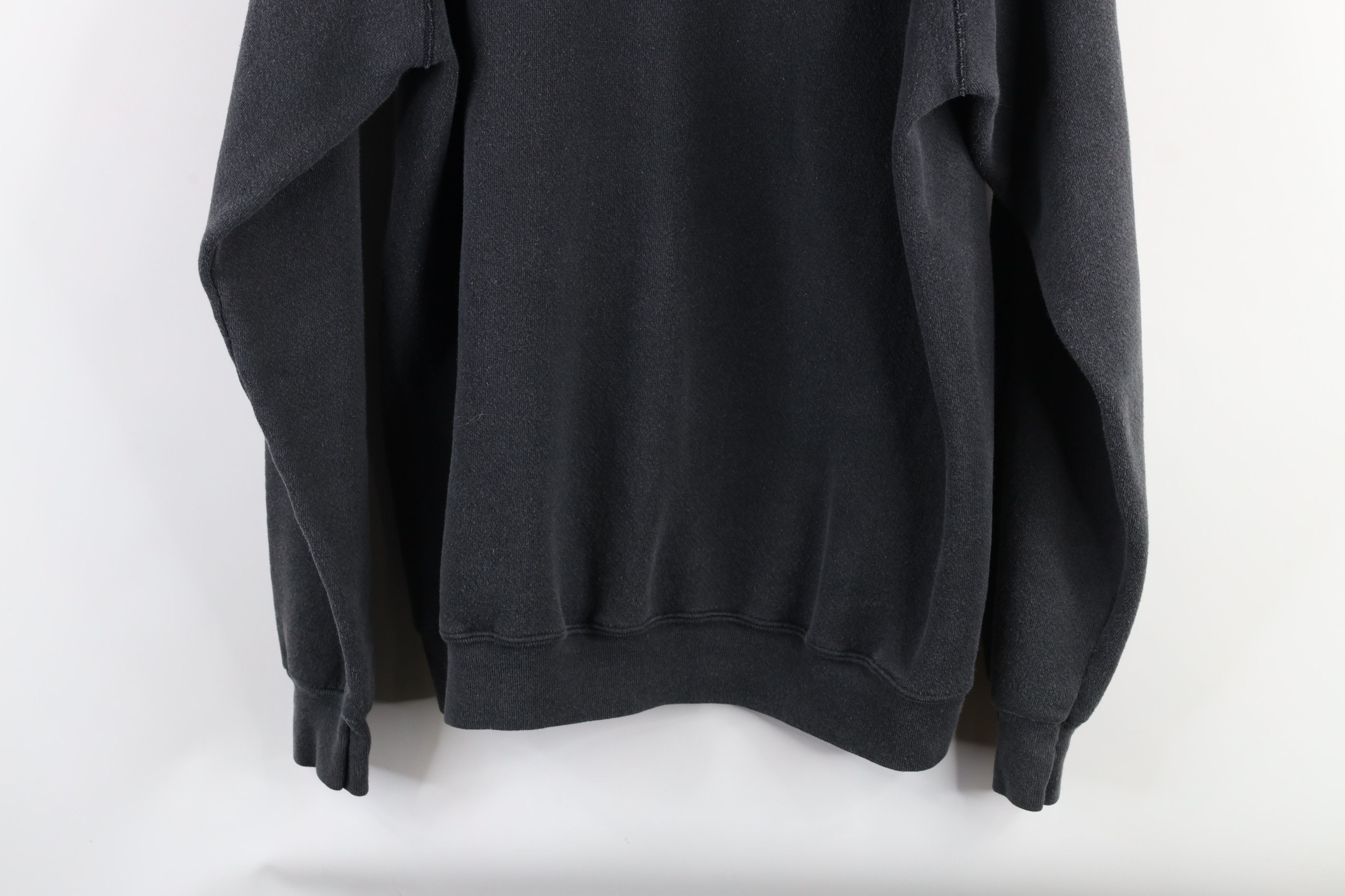 Vintage Vintage 90s Streetwear Faded Blank Hoodie Sweatshirt Black Size US S / EU 44-46 / 1 - 10 Thumbnail