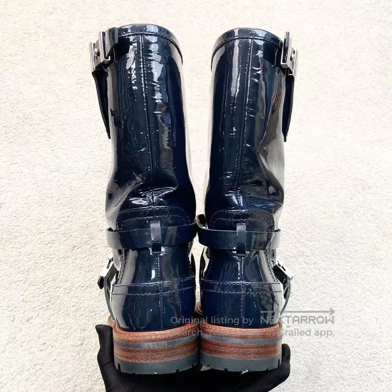 Dior Dior Black leather boots adorned with patent leather boots Size US 5.5 / IT 35.5 - 5 Thumbnail